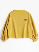 Gamiss Kawaii Harajuku Lantern Sleeve Badge Patched Sweatshirt Women Jumper Autumn 2017 Oversized Hoodies Sweatshirts Femininas
