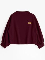 Gamiss Kawaii Harajuku Lantern Sleeve Badge Patched Sweatshirt Women Jumper Autumn 2017 Oversized Hoodies Sweatshirts Femininas