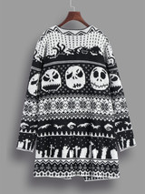 Gamiss Halloween Skull Knitting Tunic Cardigans Autumn Winter Women Long Sweaters Open Stitch Knitted Outwear Female Cardigan