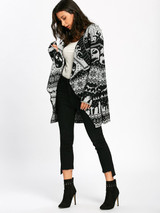 Gamiss Halloween Skull Knitting Tunic Cardigans Autumn Winter Women Long Sweaters Open Stitch Knitted Outwear Female Cardigan