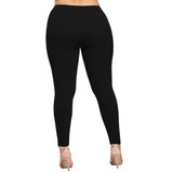 Gamiss Fashion Women Plus Size 5XL Appliqued Skinny Jersey Leggings Casual Floral Print Mid Waist Large Size Trouser Pencil Pant