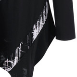Gamiss 2018 Spring Plus Size Monochrome Asymmetric Tunic T-Shirt Women Casual Big Size Long Sleeve Tee Oversized T Shirt 5XL