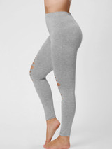 Gamiss 2017 Women Plus Size Leggings Hollow Out Ripped Fitted Spandex Casual Fitness Leggings Pants Black Workout Leggings