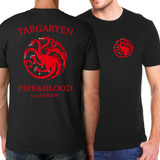 Game of Thrones Targaryen Fire &amp; Blood T Shirt For Men 2017 Summer Hot Men T-Shirts Hip Hop Style 100% Cotton Short Sleeve Shirt