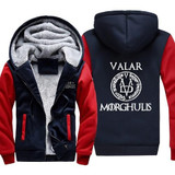 Game Of and Thrones Fashion Casual Hoodie VALAR MORGHULIS Mysterious Zipper Thicken Jacket 2017 Spring Winter Fleece Sweatshirts