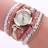 GAIETY Women Fashion Watch Quartz Female Clock PU Leather Crystal Retro Rivet Luxury Gold Ladies Women's Bracelet Watches