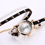 GAIETY Women Fashion Watch Quartz Female Clock PU Leather Crystal Retro Rivet Luxury Gold Ladies Women's Bracelet Watches