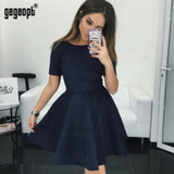 Gagaopt 2017 Spring & Summer Dress Velvet Office Dress 3 Solid Colors Causal Boho Dress Sexy Party Dresses Vestidos Robes