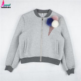 Gagaopt 2017 New Women Jacket Coat Print Ice Cream Longsleeve Autumn Women Basic Jackets Sexy Bomber Jacket Chaquetas Mujer