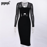 Gagaopt 2017 Sexy Women Dress Evening Perspective V-neck Longsleeve Summer Dress Sheath Party Dress Spring Vestidos Robes Gagaopt 2017 Sexy Women Dress Evening Perspective V-neck Longsleeve Summer Dress Sheath Party Dress Spring Vestidos Robes