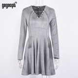 Gagaopt 2017 Jurken Spring Dress Sexy Vintage Dress Fashion Gray Bandage Boho V-neck Princess Party Dresses Vestidos Robes Gagaopt 2017 Jurken Spring Dress Sexy Vintage Dress Fashion Gray Bandage Boho V-neck Princess Party Dresses Vestidos Robes