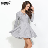 Gagaopt 2017 Jurken Spring Dress Sexy Vintage Dress Fashion Gray Bandage Boho V-neck Princess Party Dresses Vestidos Robes Gagaopt 2017 Jurken Spring Dress Sexy Vintage Dress Fashion Gray Bandage Boho V-neck Princess Party Dresses Vestidos Robes