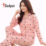 Gadpat Women Autumn Winter Pajamas Soft Comfortable Printing Home Suit Women Cotton Pyjama Sleepwear Plus Size Pajamas Woman