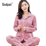 Gadpat Plus Size Pajamas Sets Home Clothes Bust 96-112cm Nightwear Sleepwear Pajamas Women Female Pajama Cotton Pajamas