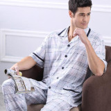 Gadpat 2017 Summer  Mens Cotton Pajamas Set Pajama Pyjamas Set Sleepwear Loungewear M-4xl Plus Size__big And Tall