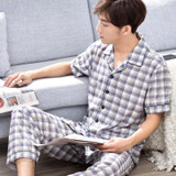 Gadpat 2017 Summer  Mens Cotton Pajamas Set Pajama Pyjamas Set Sleepwear Loungewear M-4xl Plus Size__big And Tall