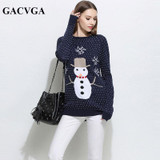 GACVGA Brand Christmas Pullover Sweater Knitted Jumper O-Neck Outwear Women Sweaters And Pullovers Autumn Winter Pull Femme