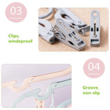 Fypo Folding Foldable Space Saving Cloth Hanger with Clips Plastic Hook Magic Clothes Hanger With Hook Closet Organizer