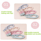 Fypo Folding Foldable Space Saving Cloth Hanger with Clips Plastic Hook Magic Clothes Hanger With Hook Closet Organizer