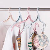 Fypo Folding Foldable Space Saving Cloth Hanger with Clips Plastic Hook Magic Clothes Hanger With Hook Closet Organizer