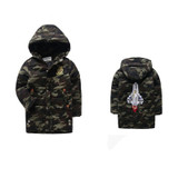 FYH Kids Outerwear Winter Boys Camouflage Hooded Parka School Children's Winter Jackets Kids Boys Down Coat Warm Thick Cotton