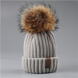 FURTALK Winter hat for Kids Ages 2-7 Knit Beanie winter baby hat for children fur Pom Pom Hats for girls and boys
