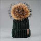 FURTALK Winter hat for Kids Ages 2-7 Knit Beanie winter baby hat for children fur Pom Pom Hats for girls and boys