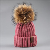 FURTALK Winter hat for Kids Ages 2-7 Knit Beanie winter baby hat for children fur Pom Pom Hats for girls and boys