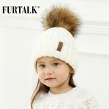 FURTALK Unisex Kids Ages 2-7 Warm Winter Pom Pom Hat for Girls and Boys Chunky Thick Stretchy Knit Beanie Hats