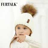 FURTALK Unisex Kids Ages 2-7 Warm Winter Pom Pom Hat for Girls and Boys Chunky Thick Stretchy Knit Beanie Hats