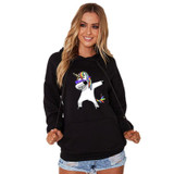 Unicorn Print Hooded Hoodies Sweatshirts Women 2017 Autumn Long Sleeve Casual Hoodies Hooded Pullover Sweatshirt Outwear