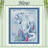 Unicorn in Garden horse Painting Counted Printed on canvas DMC 14CT 11CT Joy Sunday Cross Stitch Needlework Kits Embroidery Sets