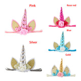 Unicorn Headband for Kids Girls Birthday Gift Headwear Party HolidayCosplay Elastic Hairband Hair Accessories