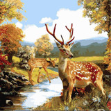 Unframed Deer Animals DIY Painting By Numbers Kits Drawing Painting Picture On Canvas For Home Decoration Unique Wall Artwork
