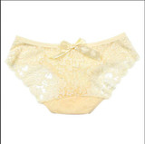 Underwear Women Sexy Lace Panties Briefs Hollow Transparent Panty Flowers Bow-knot Underwear Knickers