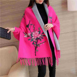 TWOTWINSTYLE 2017 Spring Women Embroidery Floral Tassel Trench Coats Cloak Long Sleeves Female Knit Cardigan Sweater Windbreaker