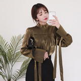 TWOTWINSTYLE 2017 Autumn Long Sleeve women's blouses shirts Female Lace Up Cuffs Tops casual Fashion Korean Clothing