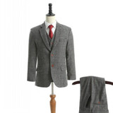 Two Buttons Groom Tuxedo 7 Colors Groomsmen Notch Lapel Wedding/Dinner Suits Best Man Bridegroom (Jacket+Pants+Vest) C60