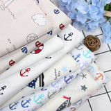 Twill 8 pcs Ocean anchor series Cotton Fabric DIY Patchwork Sewing Kids Bedding Bags Cloth Textiles Sailing Fabric 40*50cm