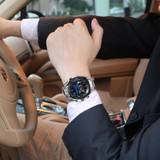 TVG Male Sports Watch Men Full stainless steel waterproof Quartz-watch Digital Led Analog Dual display Men's Wrist Watches