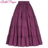 Tutu Skirt Silps Swing Rockabilly Petticoat Wide Hem Cotton Maxi Skirt Long Retro Skirt Petticoat Underskirt for Wedding Bridal