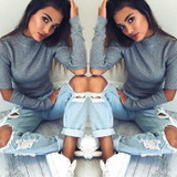 turtleneck off shoulder knitted sweater women autumn Fashion tricot pullover jumpers Pull femme oversized capes