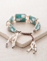 Turquoise Silver Tibetan Healing Bracelet