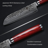 TUOHE 7 inch Chef knives Damascus steel Slicing Knives 67layers Santoku Knife VG10 steel core Meat/vegetable knife Cleaver