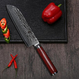 TUOHE 7 inch Chef knives Damascus steel Slicing Knives 67layers Santoku Knife VG10 steel core Meat/vegetable knife Cleaver