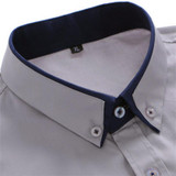 VISADA JAUNA 2017 New Men Shirts Business Long Sleeve Turn-down Collar 100% Cotton Male Shirt Slim Fit Popular Designs N837