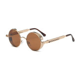 Vintage Women Steampunk Sunglasses Brand Design Round Sunglasses for men women Oculos de sol UV400 sun glasses eyewear