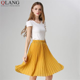 Vintage Tulle Skirt Tutu Midi Summer Skirts Womens 2017 Slim Elastic High Waist Skirt Jupe Longue Skater Skirt Pleated Skirts