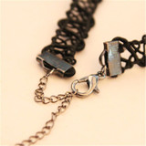 Vintage Stretch Tattoo Choker Necklace Punk Retro Gothic irregular hand woven lace Chain Black resin pendant Choker Necklace
