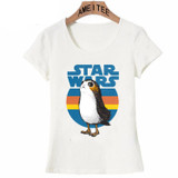 Vintage street girl T-Shirt Summer cute women t-shirt Star Wars Porg printing ladies Tops Hipster lovely lady short sleeve Tee